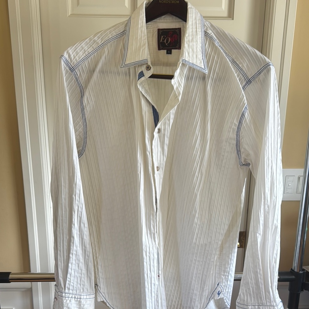 White Casual Button Down Shirt Crisp Fabric